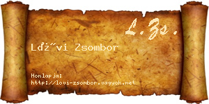 Lövi Zsombor névjegykártya